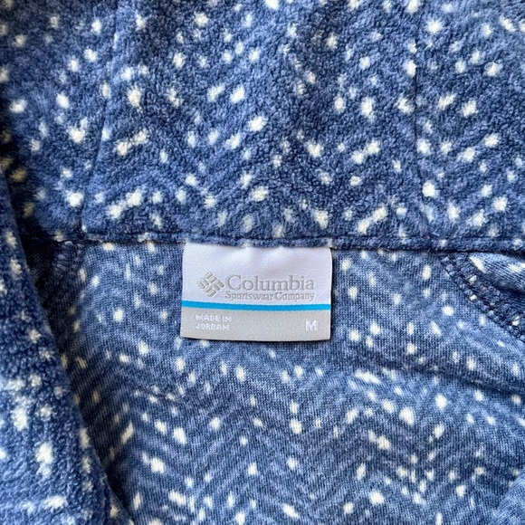 NEW w/o Tags Columbia Blue Speckled Quarter Zip Fleece Sweatshirt Size Medium - Picture 4 of 6